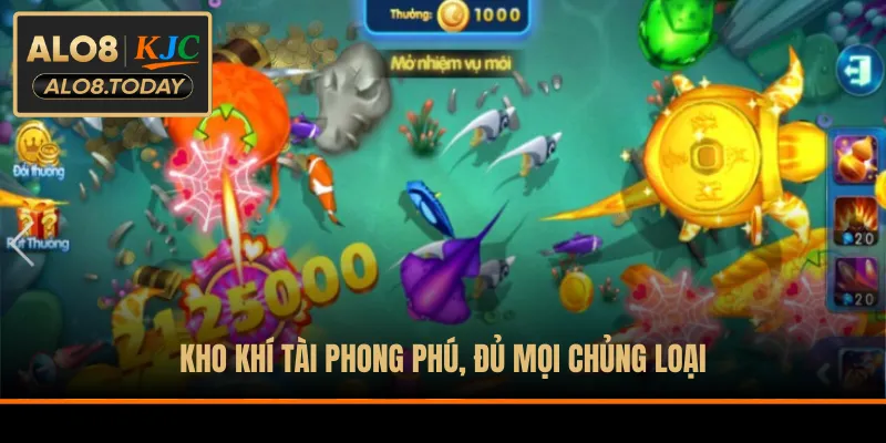 Kho khí tài phong phú, đủ mọi chủng loại